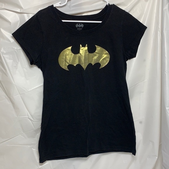 GIRLS Batman Black Logo Short Sleeve Tee Shirt Size XXL - Picture 1 of 4